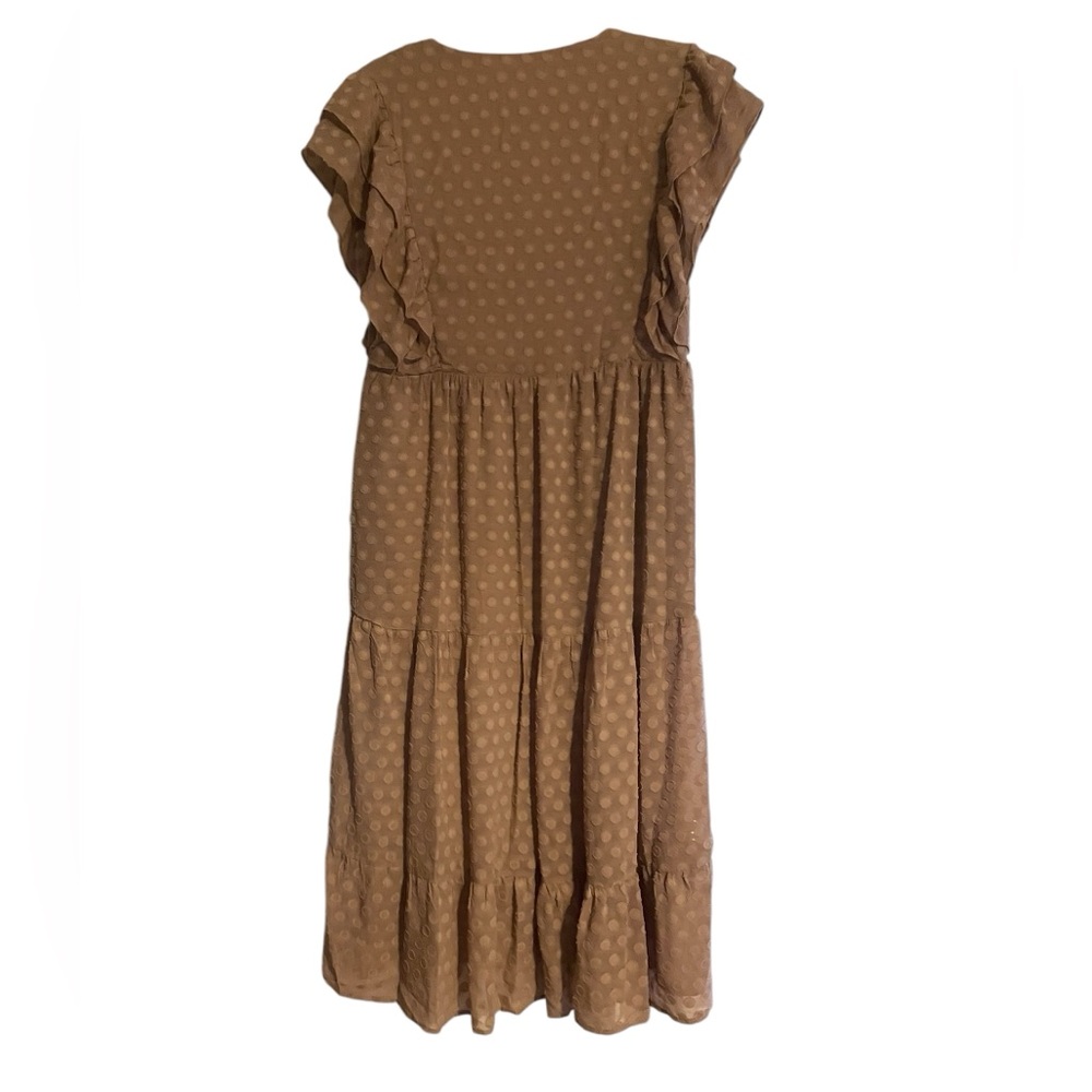 Bella Ella Boutique Brown Dress Size Medium Time After Time Midi Dress - Dots - Picture 4 of 12